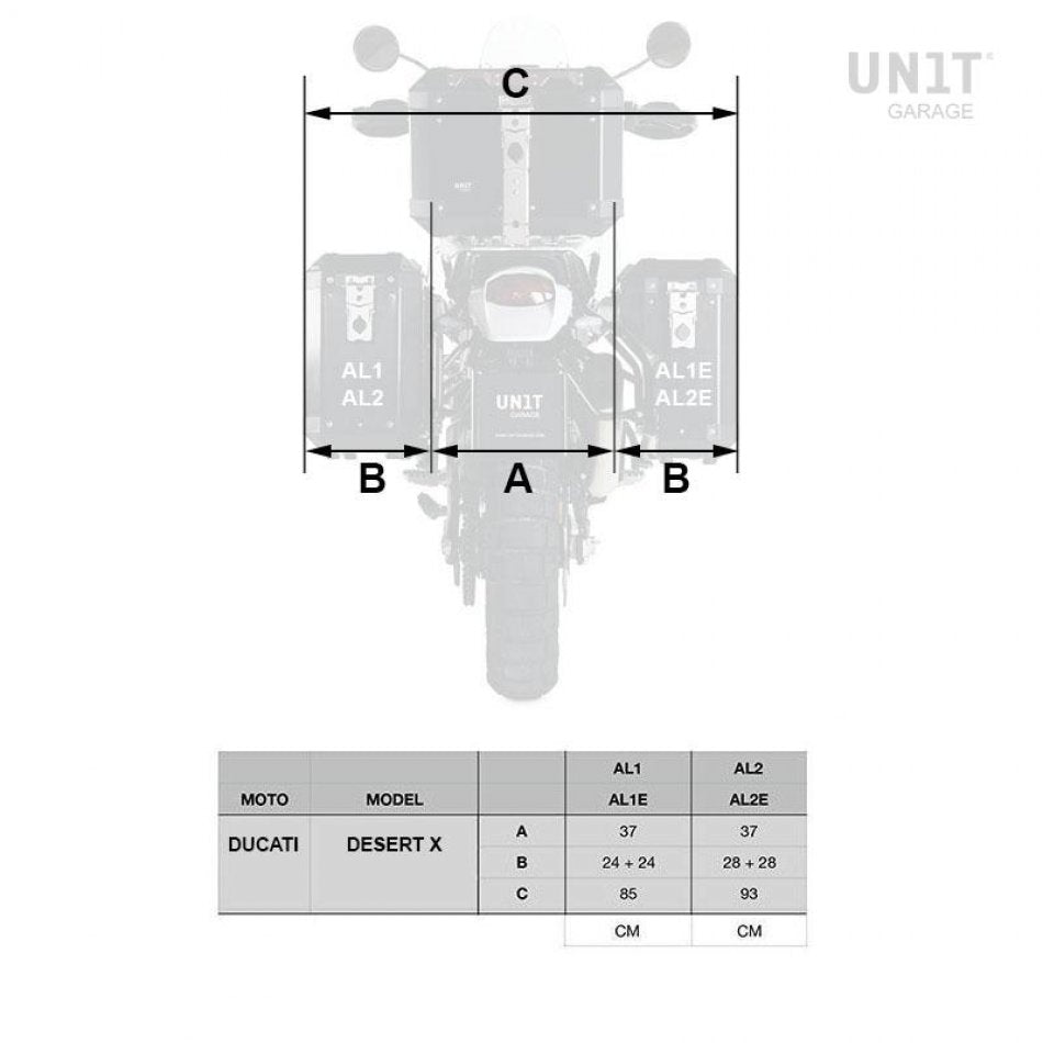 2 Maletas Atlas en Aluminio 47L&41L + Soportes Ducati Desert | 8231743914250