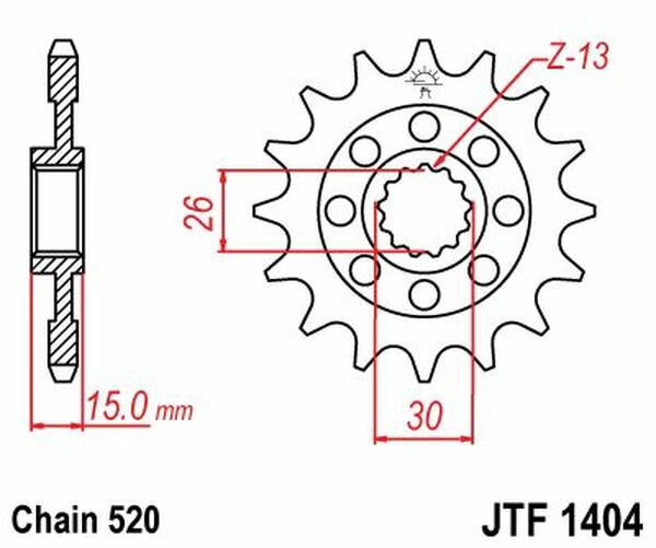 Sprocket Front 16T 520 | 8187063632138