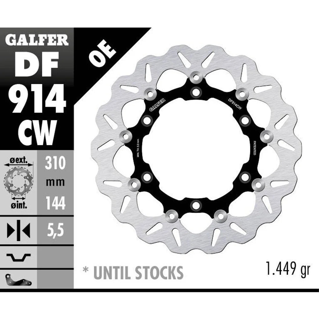 Wave DF914CW Flotante Núcleo Aluminio Delantero OE | 8229027643658