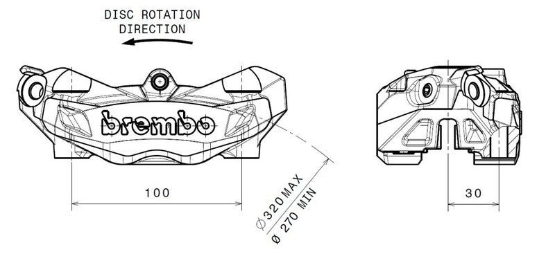M4 Front Left Brake Caliper Black Ø32mm | 8228725752074