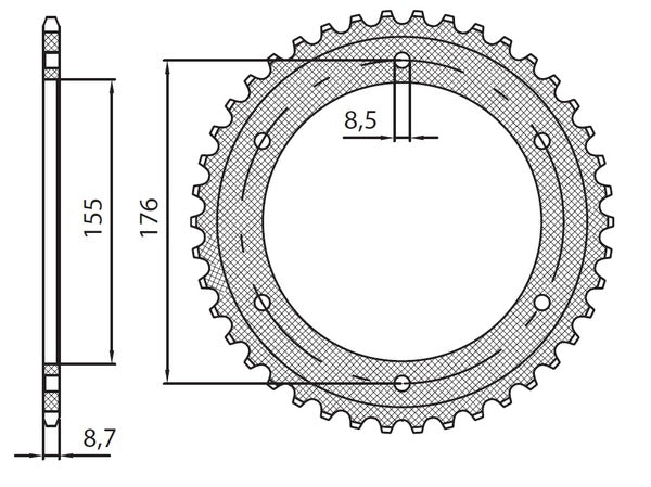 Rear Sprocket 530 44T Erg | 8187074674954