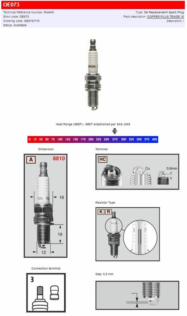 Champion S-Plug Ra4Hc | 8187055833354