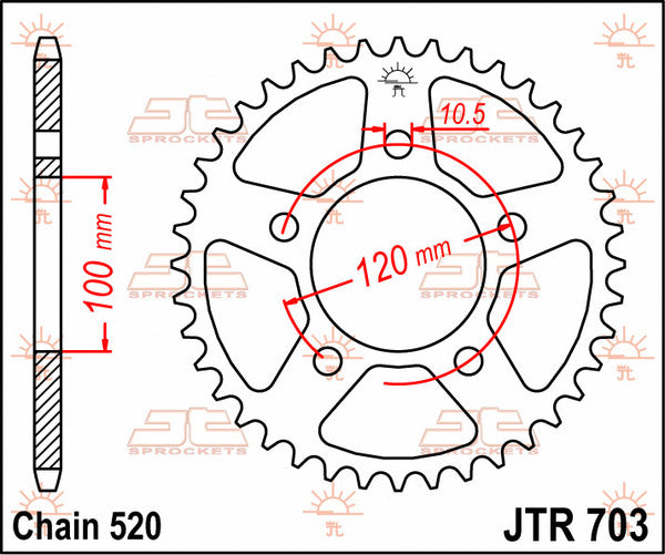 Sprocket Rear 44T 520 | 8187080179978