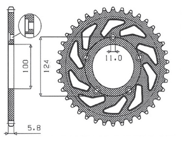 Rear Sprocket 520 37T Erg | 8187073724682